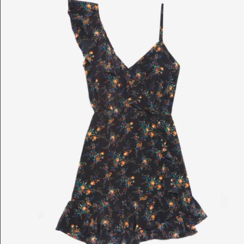 Sandro Asymmetric Floral Dress